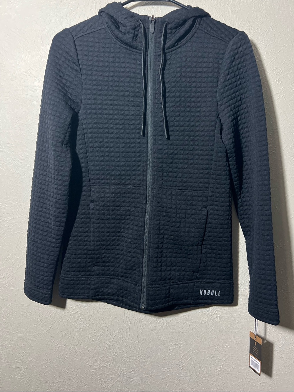 NWT NOBULL Women's Black Quilted Zip Hoodie Jacket size XS